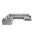 MAZZINI SOFAS Svijetlo siva baršunasti kutna garnitura (s lijevim kutom/u obliku slova "U") Vanda, 384x284x85 cm